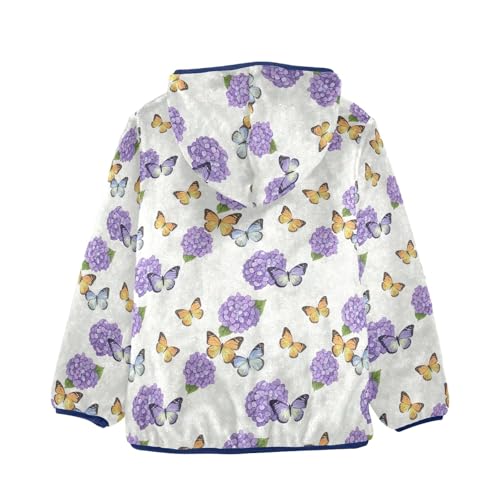 CHIFIGNO Butterflies Pastel Toddler Zip up Hoodie Fleece Outerwear Jackets for Fall Winter 3T2