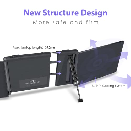 KEFEYA Dreifacher Laptop Bildschirmerweiterung, Tragbarer Monitor für Laptop, Dual 13.3" FHD IPS Tech Display, für 13.3"-16.5" Notebooks & Windows Mac Andriod – Bild 4