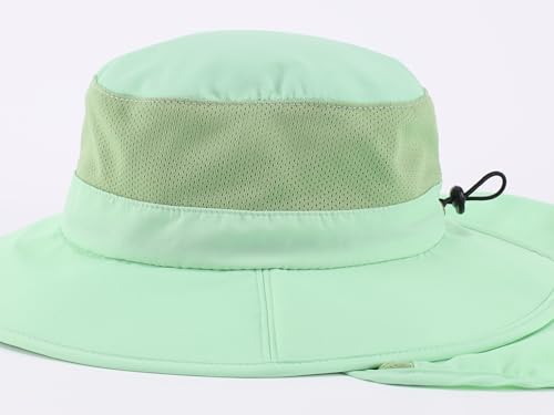 Image of Home Prefer UPF50+ Kids Girls Boys Sun Hat Wide Brim Fishing Hat with Neck Flap Adventure Beach Safari Sun Protection Cap