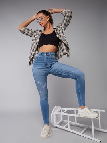 Image of Dolce Crudo Distressed High Rise Skinny Jeans for Women