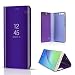 Produktbild FNBK Huawei P10 Plus Hülle Spiegel Cover Mirror Case Flip Schutzhülle Lila Handyhülle Wallet Handy PC Bumper Backcover Stand Stoßfest Bookstyle Männer Frauen Handytasche