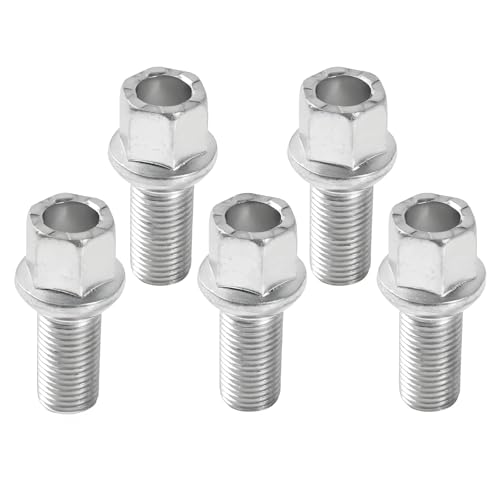 YYSG 8D0601139D WHT002437 M14-1.5 Replacement Wheel Bolt for Front or Rear Side,for Jetta Passat CC Golf Touareg Beetle,for Audi A3 A4 A5 A6 A7 Quattro A8(5 Pcs)