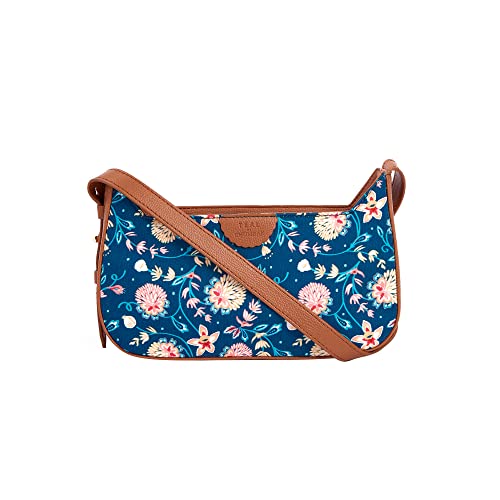 Image of TEAL BY CHUMBAK Women's Sling Bag |Shoulder Bag | Crossbody Bag | Printed canvas PU With Zipper closure and shoulder strap