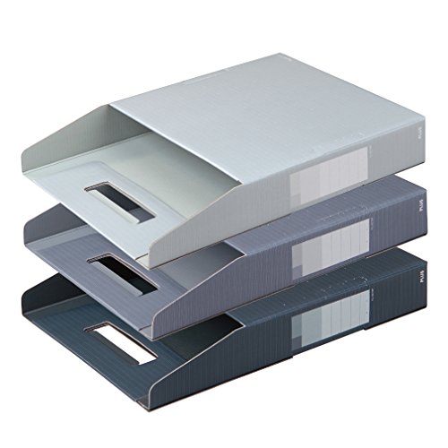 プラス ボックスファイル A4 デジャヴ FL-027BF-3P 87-692 モノトーン3色組