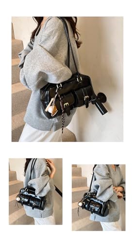 Tote Bag for Women Cute Purses Fashion Shoulder Bag Aesthetic Coquette Blokette Handbag Trendy Purse Preppy Y2k Purse (black)4