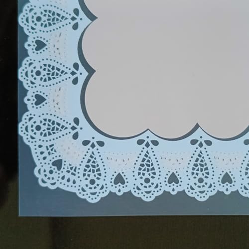Image of Oasis Floral Products Flower Bouquet Wrapping & Gift Packing Cellophane Film Sheets 58x58cm (20 nos) Pink Matt Snowwhite Lace Border