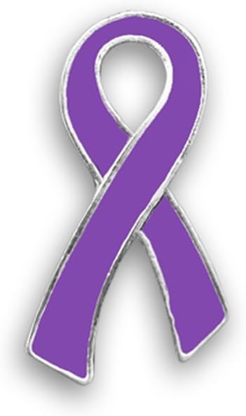 Large Flat Purple Ribbon Pin - Purple Ribbon (RETAIL)