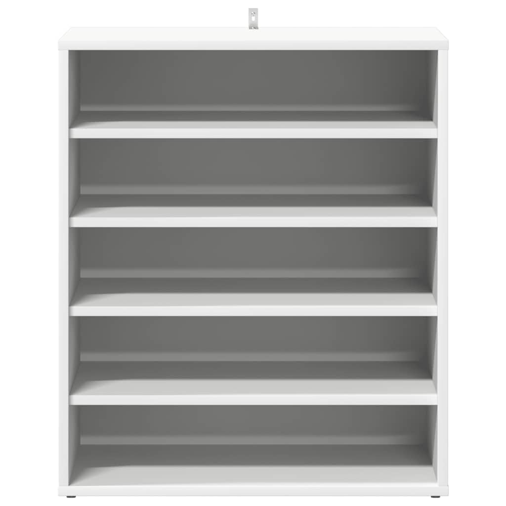 Schuhschrank Weiß Holzwerkstoff 60x35x70 cm mit 5 Ablagen Schuhregal Schuhaufbewahrung für Flur Diele Schlafzimmer Ordnung und platzsparender Stauraum