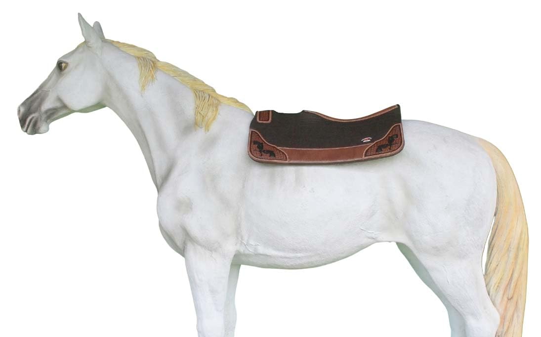 CHALLENGER Horse 39208BR - Sottosella terapeutico in feltro di lana, 81 x 76 cm, colore: Marrone
