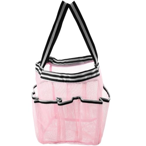 SKISUNO Bolsa de Aseo Portátil de Malla Grande 8 Compartimentos Bolsa de Baño de Secado Rápido para Viaje y Gimnasio Color a Rayas (Surtido) Organizador Ligero y Color