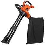 BLACK+DECKER 3-in-1 Electric Leaf Blower, Leaf Vacuum/Mulcher, Corded, 12-Amp (BV6600)