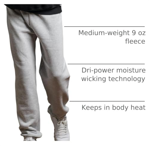 Image of Russell Athletic Men's Dri Power Fleece Elastic Bottom Sweatpants, Relaxed Fit, Moisture Wicking, with or Without Pockets