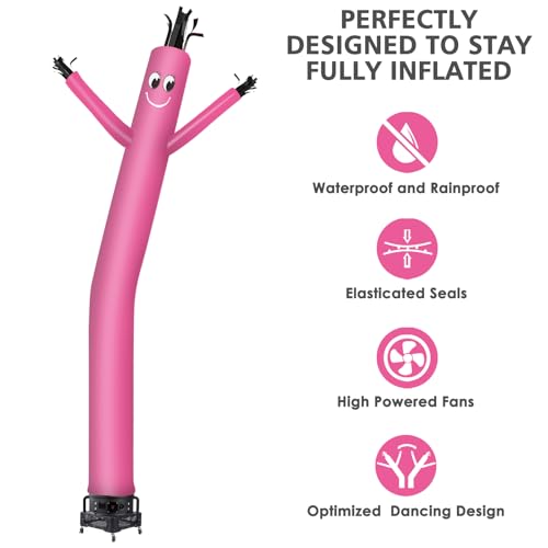 Image of MOUNTO 20ft Air Inflatable Tube Guy Puppet Dancing Man with 1HP Blower Complete Set (Pink)