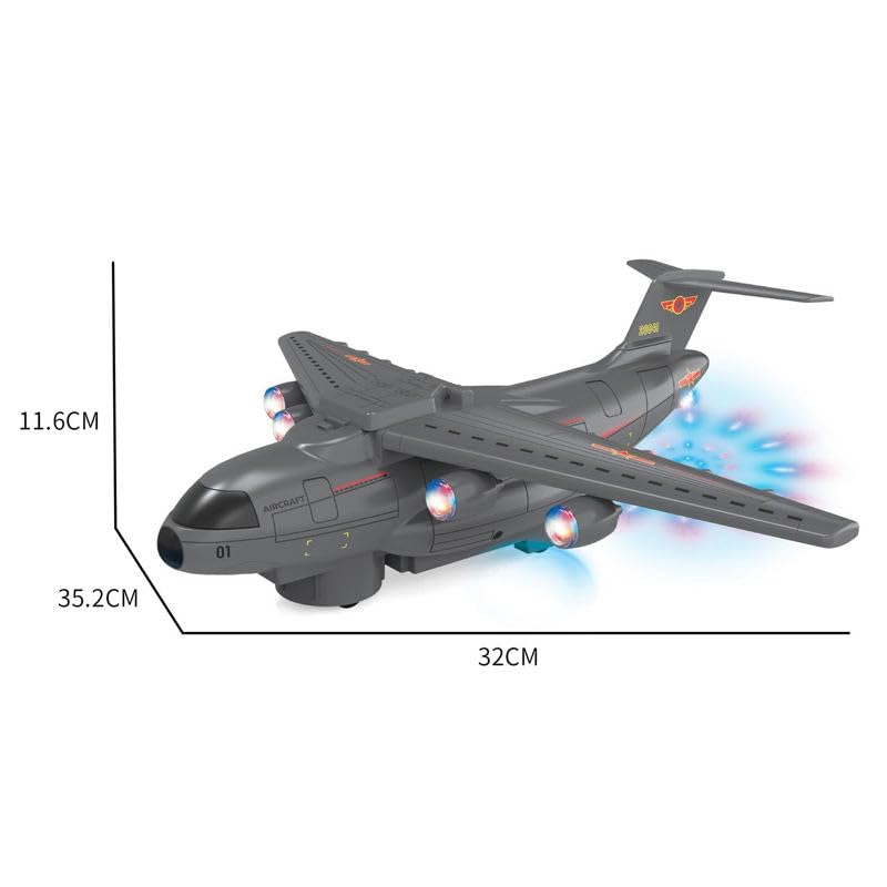 Image of SHAKTISM Military Boeing C-17 Transport Aircraft Model, 13 Inch, 1:48 Scale, with Lights, Sound Effects, Openable Cargo Door, 3 Tanks Inside Random Colour -1Pc (DL-686B)