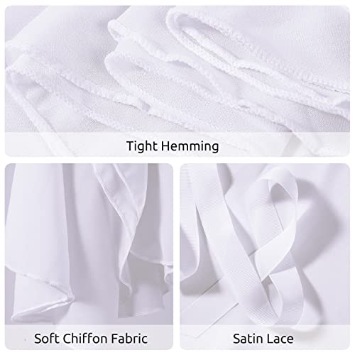 Kereda Ballet Wrap Skirts For Girls Women Toddler Chiffon Ballet Dance Skirt For Women 1 Pack White #TOP4