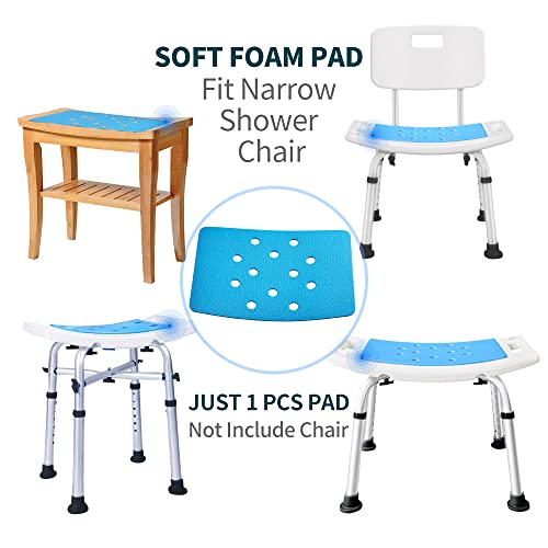 Shower Stool Cushion Non Slip Soft Pad With Holes, Grip Mat For Shower Chair Bath Seat, Adhesive Backing Anti Skid Eva Rubber, Shower Bench Curtain, 14 X 9 Inches #TOP3