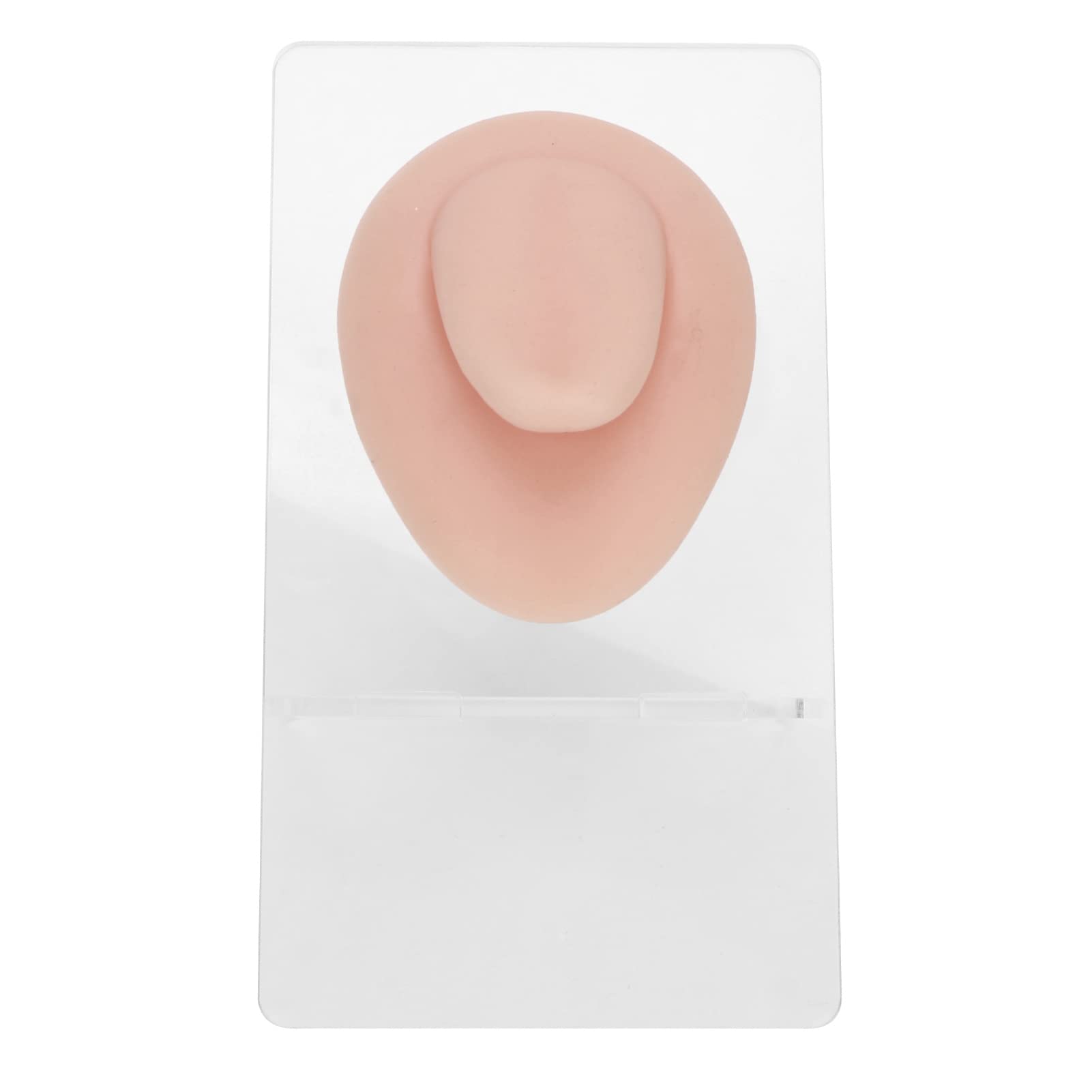 JTLB Body Piercing Kits, Silicone Piercing Body Model Soft Silicone Ear Mouth Nose Eye Tongue Navel Model with Display Rack for Piercing Practice (Medium Skin Color)