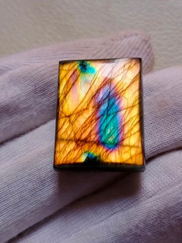 Labradorite jaune cabochon 23x18mm rectangulaire pour création de bijoux - 2