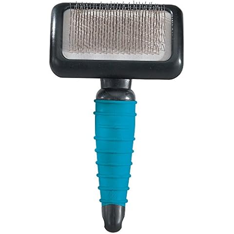 Master Grooming Tools Ergonomic Slicker Brushes — Molded Brushes for Grooming Dogs - Medium, 4" x 2½", Black Cover