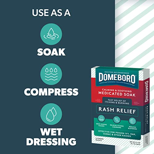 Domeboro Soothing Soak Rash Relief Powder Packets, 12 ea