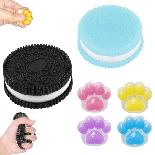 GWAWG 2 Piezas Juguete Antiestrés y 4 Mini Patas de Gato Blandibles, Taba Squishy, Juguetes Sensoriales Montessori para Niños, Adolescentes, Adultos, Alivio de Ansiedad para Autismo y TDAH
