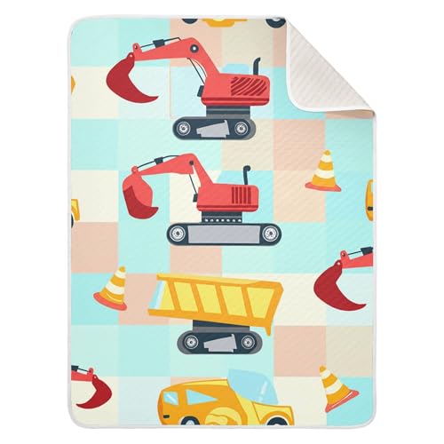 Burbuja Trucks Baby Blanket for Boys Girls, Nursery Soft Warm Swaddling Receiving Baby Blankets, 30x40 in Toddler Blanket