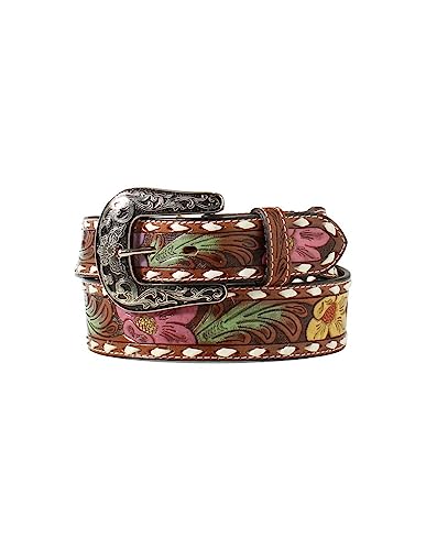 Nocona Western Belt Womens Floral Tooled Buck Laced N320004802