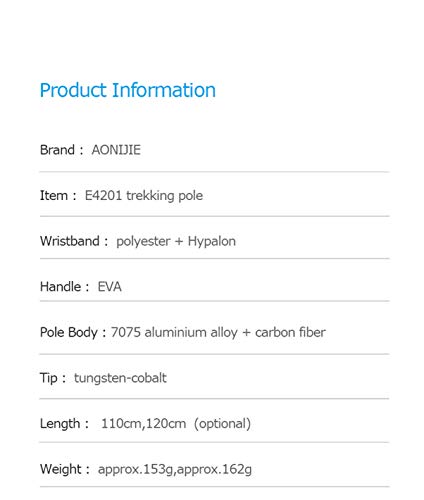 Aonijie Folding Ultralight Carbon Fiber Trekking Poles Quick Lock Trekking Hiking Pole Walking Stick… (120Cm) #TOP2