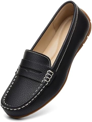 KORDAL Women's Comfortable & Lightweight Leather Penny Loafers Sl...