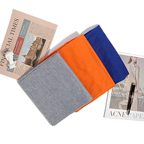Ever Fairy Turban Head Wrap Scarf,African Women' Soft Long Scarf Shawl Hair Bohemian Headwrap Stretch Headband Tie (Set B-Royal Blue+Grey+Orange) #TOP4
