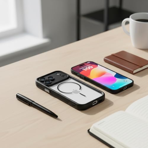 Image of Enflamo Back Cover Case for iPhone 17 Pro Polycarbonate Matte | Ultra Hybrid | Lens Protection & Raised Edges (Black)