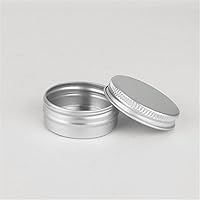 Vista 5 de Aluminum Tin Jars, Cosmetic Sample Metal Tins Empty Container Bulk, Round Pot Screw Cap Lid, Small Ounce for Candle, Lip Balm, Salve, Make Up, Eye