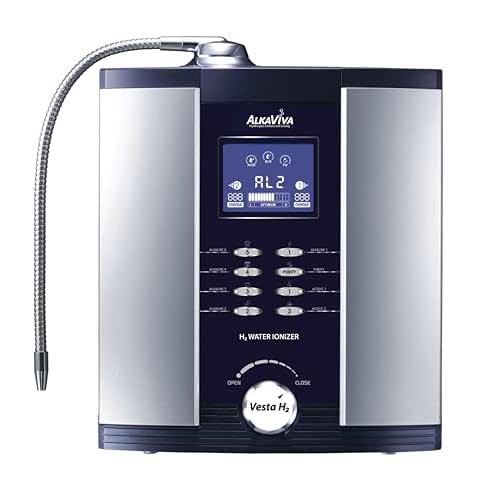 AlkaViva Vesta H2 Water Ionizer – 9-Plate Countertop Alkaline Water