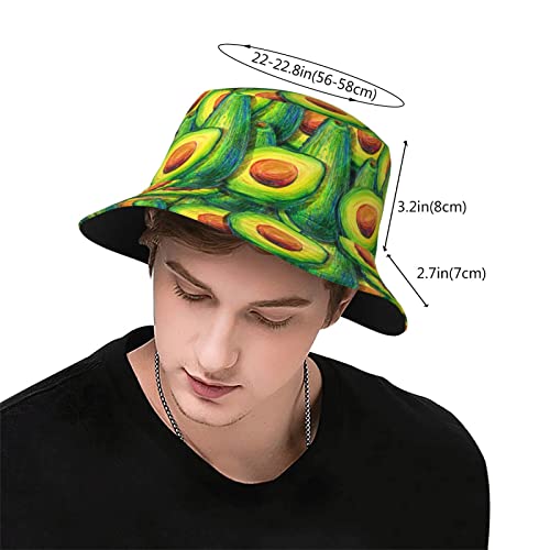 Avocado Bucket Hat Fashion Sun Cap Packable Outdoor Fisherman Hat For Women And Men Teens Beach Caps Fishing Cap #TOP2