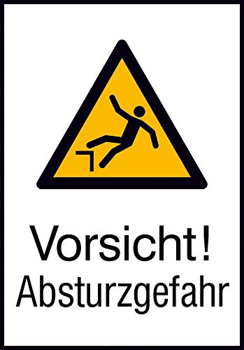 Warn-Kombischild Vorsicht! Absturzgefahr Aluminium (B x H) 52 mm x 26 mm ISO 7010 1 St