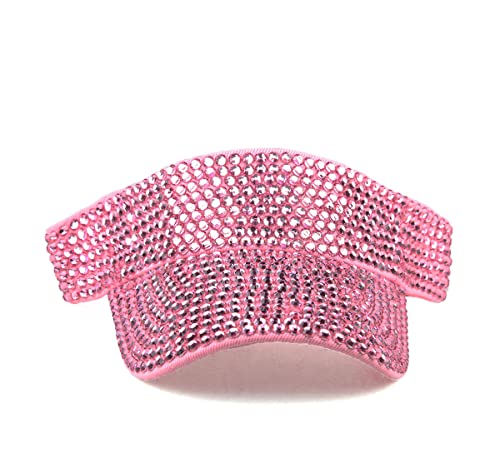 Image of Gudessly Shiny Rhinestones Sport Sun Visor Adjustable Summer Cap Visor Caps for Women Men
