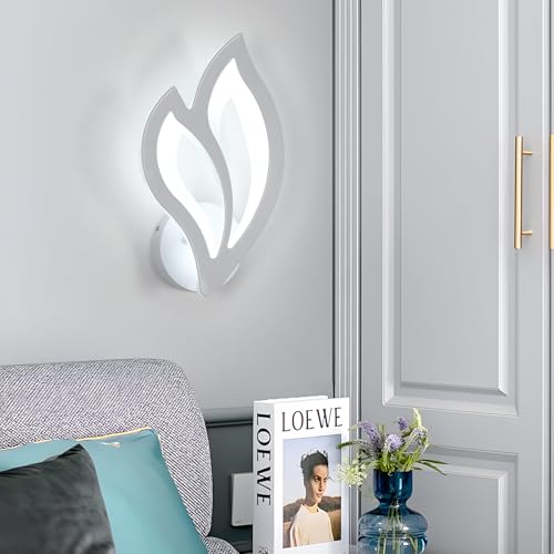 SENQIU Lampada da Parete LED, 13W Applique da Parete Interno a Forma di Fiore, Creativo Lampada da Muro Interno Moderna per Camera da Letto, Soggiorno Corridoio, Luce Bianca Fredda 6500K