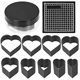 Rustark 10 Stück Herzförmiges Leder Lochstanzwerkzeug Set mit Schutzmatte Herz Stanzwerkzeuge Lochwerkzeug Set Leder Stanzwerkzeuge für handgemachte DIY Lederarbeiten