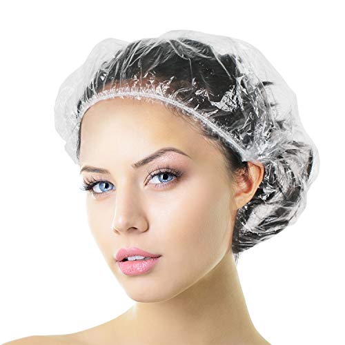 image for 100pcs Shower Caps, Segbeauty Stretchable Max 20.5 inches Thick Dispos
