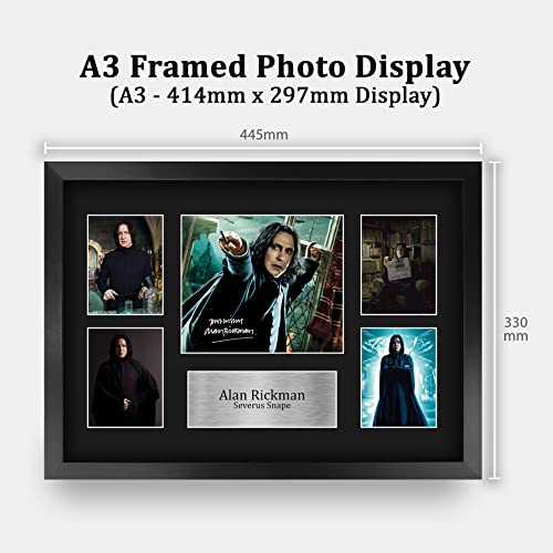 HWC Trading FR A3 Alan Rickman Harry Potter Severus Snape Geschenke Geducktes Signiertes Autogramm Fotodisplay für Fans von Film Memorabilien - A3 Framed