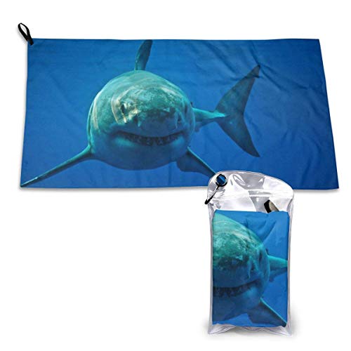 Toalla de Playa,Toalla de Baño Personalizada Dinosaurio Verde,80X160Cm Algdón Grande Toalla de Deportes Manta de Playa,Tiburón Cover