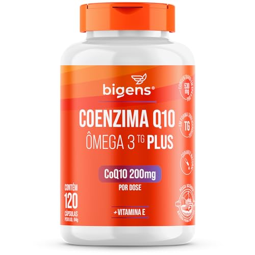 Coenzima Q10 200mg + Ômega 3 TG Plus + Vitamina E 120 Cápsulas Bi...