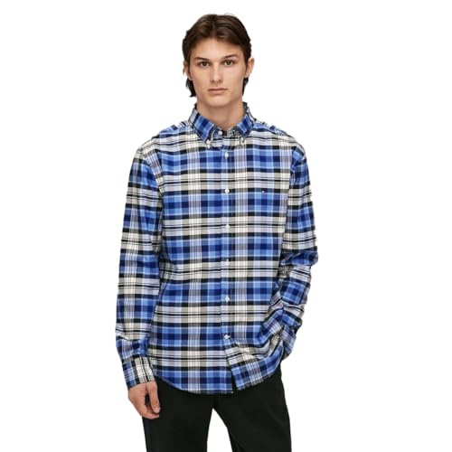 [トミーヒルフィガー] オックスフォードヘリテージプレイドシャツ MW37566 SMALL レッド0GY