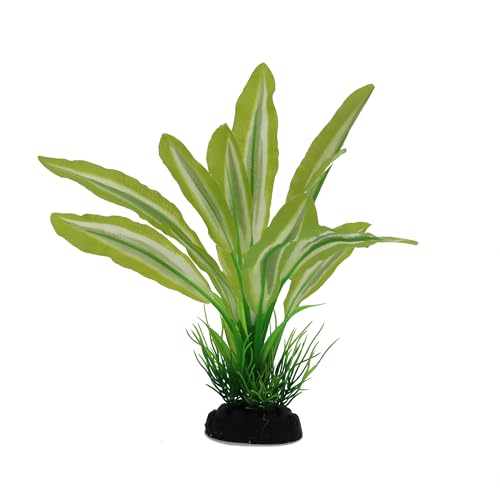 Image of Silk Aquarium Plants for Betta Fish Tank, Green-Yellow, 8 Inch | 2 Pieces, Aquatic Water Grass Decoration