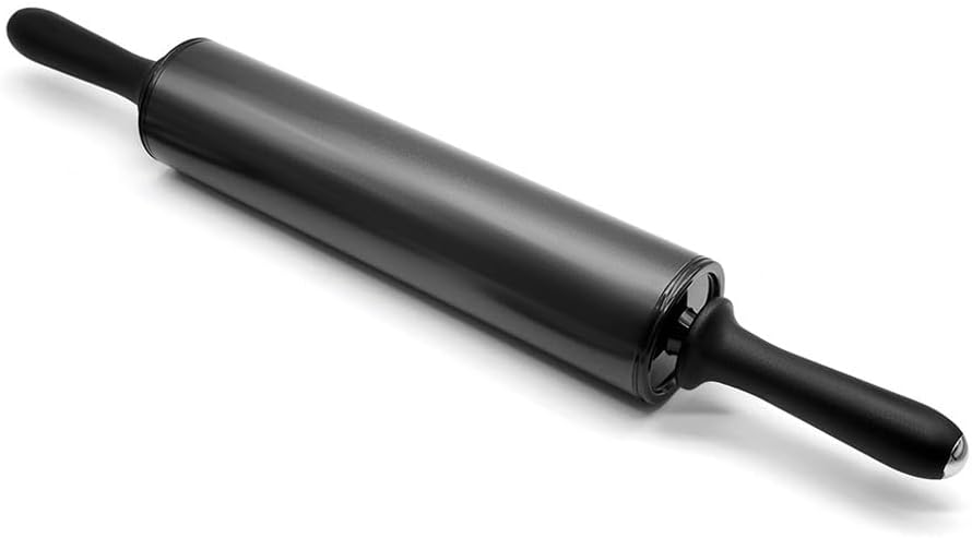 Rolling Pin Stainless Steel Dough Roller with 3 Removable Adjustable Thickness Rings for Baking Pizza Pasta