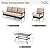 PHI VILLA 4 Pieces Outdoor Patio Furniture Set,Rattan Wicker Metal Patio Conversation Sets for Backyard w/Coffee Table, Seat Cushions