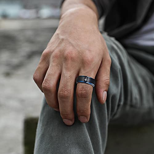 Men's Tungsten Carbide Cross Symbol Ring Wedding Engagement Promise Universary Ring For Men,Men's Jewelry Gift #TOP3