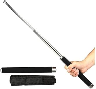 RDIYORA Self-Defense Foldable Pointer & Safety Hiking Stick | Compact, Extendable Wand with Comfortable Grip & Nylon Bag | Ideal for Car, Office, Indoor & Outdoor Use Stainless Steel