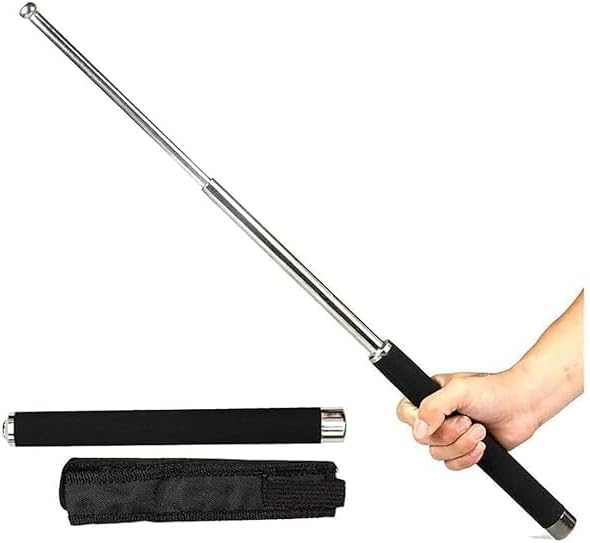 RDIYORA Self-Defense Foldable Pointer & Safety Hiking Stick | Compact, Extendable Wand with Comfortable Grip & Nylon Bag | Ideal for Car, Office, Indoor & Outdoor Use Stainless Steel