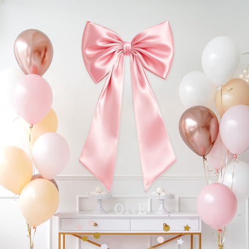 VLYX Grande Fiocco in Raso Rosa, Decorazione da Parete Gigante per Matrimoni, Natale, Feste di Compleanno e Accessori per la Stanza